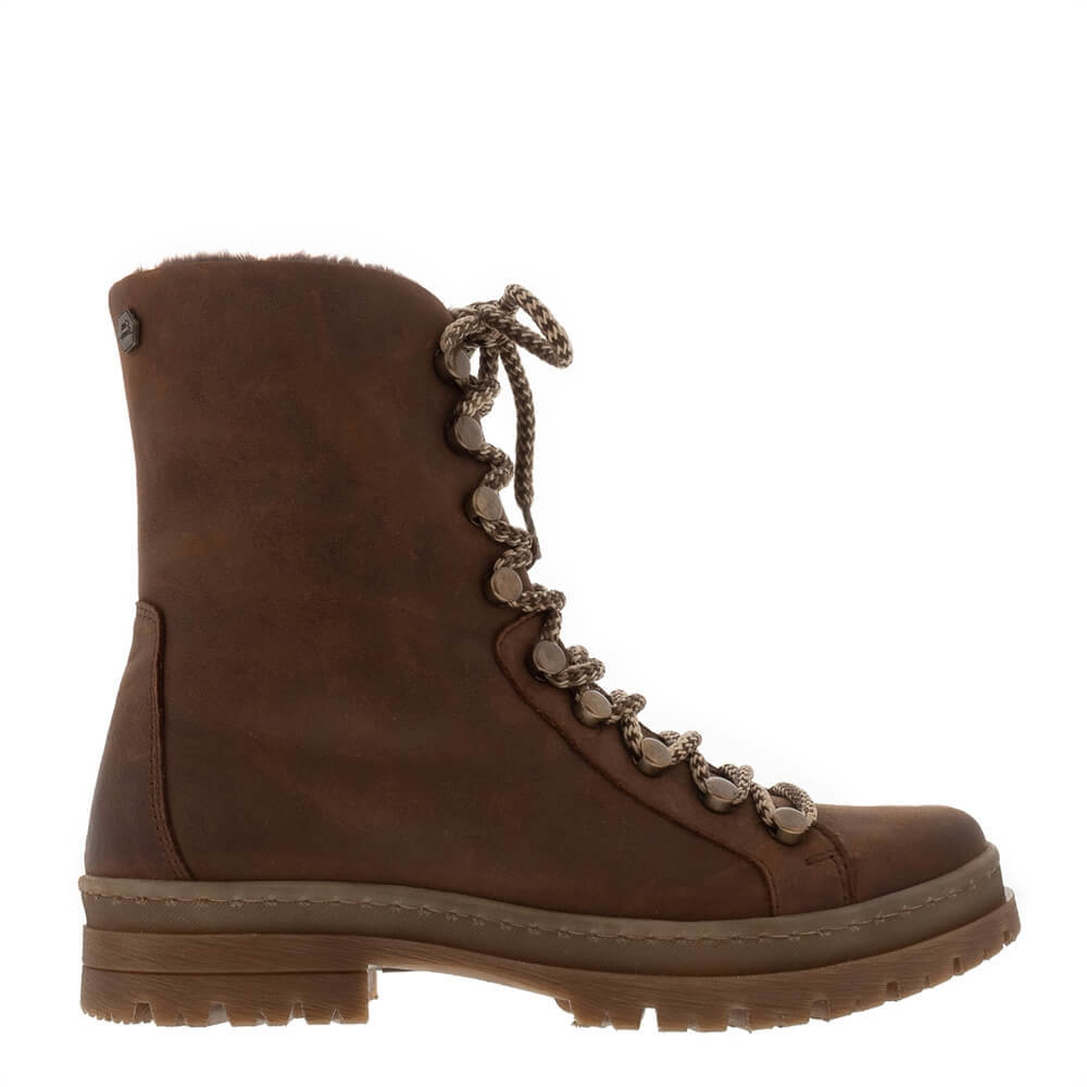 Carl Scarpa Granada Brown Leather Lace Up Ankle Boots